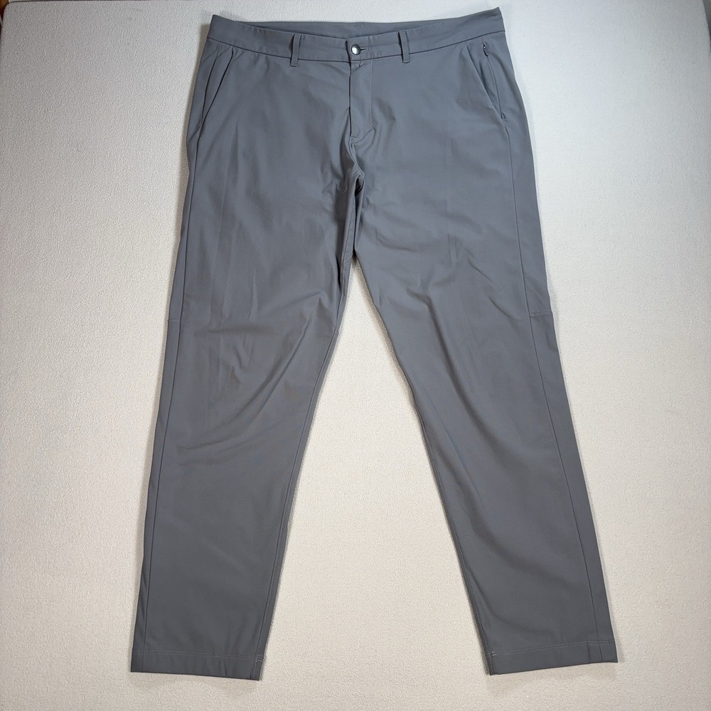 Lululemon Commission‎ Pans Men's 38 (fits 39x30) Light Gray Slim Tapered Stretch